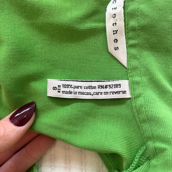 Clothes Brand 100% Pure Cotton Green Women's Collard Sleeveless V-Neck Top Small - Picture 6 of 10